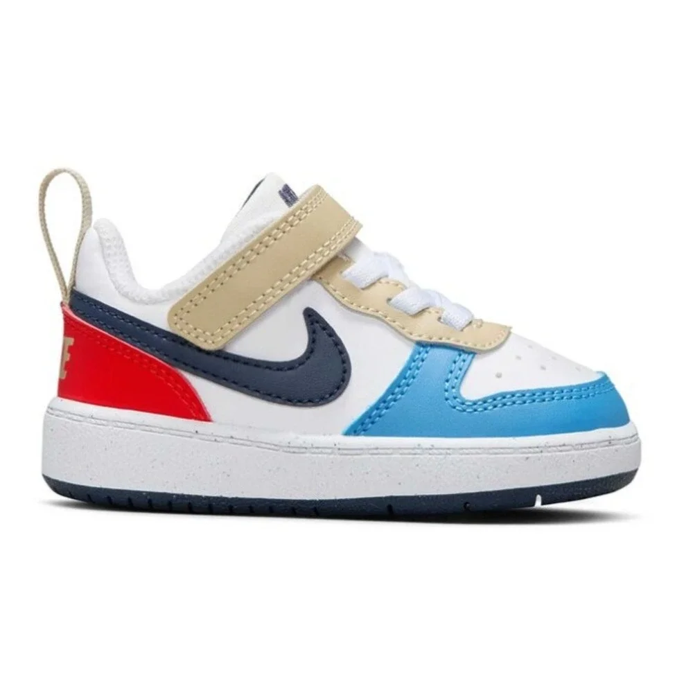 Toddler's Nike Court Borough Low Recraft, Blue/White/Red, Size 4C,‎ NWT - Picture 2 of 10